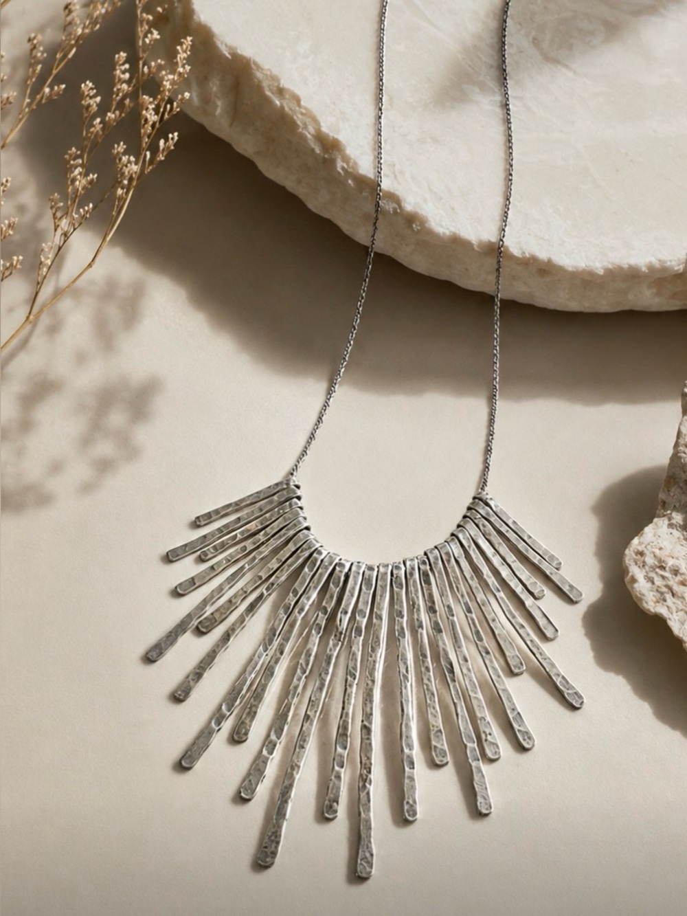 Vintage Sterling Silver Fringe Necklace